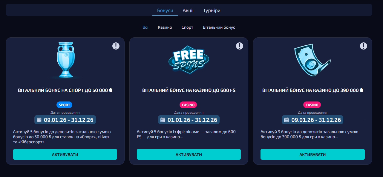 Акції та промокоди Allwin UA: бонусні пропозиції та правила відіграшу